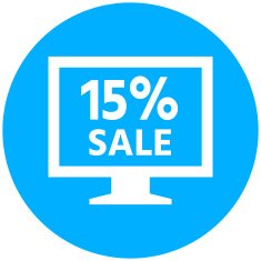 Computer Monitor icon on a round button - RoundSeries N14