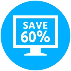 Computer Monitor icon on a round button - RoundSeries N25