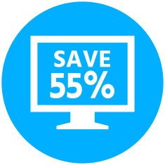 Computer Monitor icon on a round button - RoundSeries N26