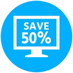 Computer Monitor icon on a round button - RoundSeries N27