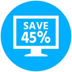 Computer Monitor icon on a round button - RoundSeries N28