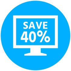 Computer Monitor icon on a round button - RoundSeries N29