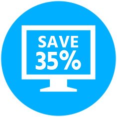 Computer Monitor icon on a round button - RoundSeries N30
