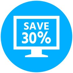 Computer Monitor icon on a round button - RoundSeries N31