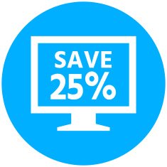 Computer Monitor icon on a round button - RoundSeries N32