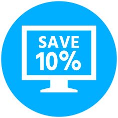 Computer Monitor icon on a round button - RoundSeries N35