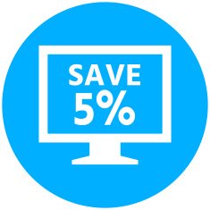 Computer Monitor icon on a round button - RoundSeries N36