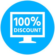 Computer Monitor icon on a round button - RoundSeries N37