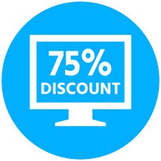 Computer Monitor icon on a round button - RoundSeries N42