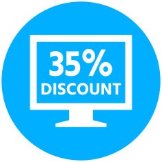 Computer Monitor icon on a round button - RoundSeries N50