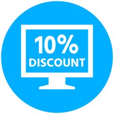 Computer Monitor icon on a round button - RoundSeries N55