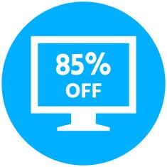Computer Monitor icon on a round button - RoundSeries N58