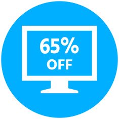 Computer Monitor icon on a round button - RoundSeries N60