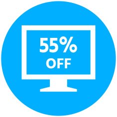 Computer Monitor icon on a round button - RoundSeries N61