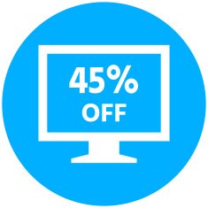 Computer Monitor icon on a round button - RoundSeries N62