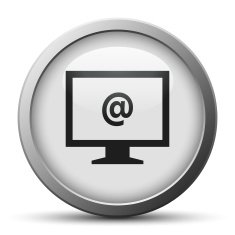 Computer Monitor icon on a silver button - SilverSeries N121