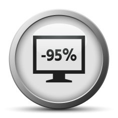 Computer Monitor icon on a silver button - SilverSeries N128