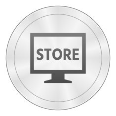Computer Monitor icon on a round button - SharpSeries N85