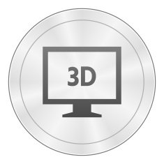 Computer Monitor icon on a round button - SharpSeries N90