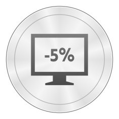 Computer Monitor icon on a round button - SharpSeries N145