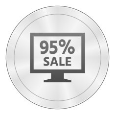 Computer Monitor icon on a round button - SharpSeries N147