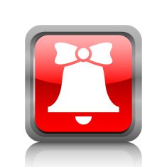 Bell icon on a square button - RubyRedSeries