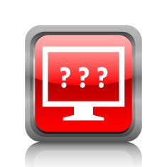 Computer Monitor icon on a square button - RubyRedSeries N93