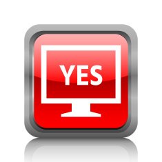 Computer Monitor icon on a square button - RubyRedSeries N95