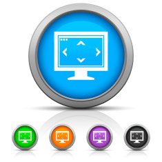 Computer Monitor icon on round buttons - GlossSeries N79