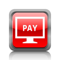 Computer Monitor icon on a square button - RubyRedSeries N102