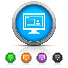 Computer Monitor icon on round buttons - GlossSeries N84