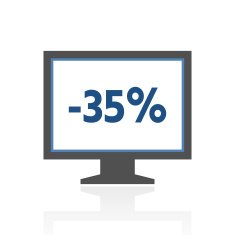 Computer Monitor icon on a white background - RoyalSeries N139