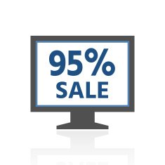 Computer Monitor icon on a white background - RoyalSeries N147