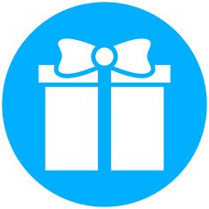 Gift Box icon on a round button - RoundSeries