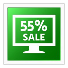Computer Monitor icon on a square button - FlatSeries N6