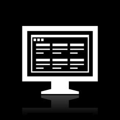 Computer Monitor icon on a black background - WhiteSeries N63