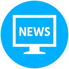 Computer Monitor icon on a round button - RoundSeries N114