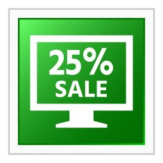 Computer Monitor icon on a square button - FlatSeries N12
