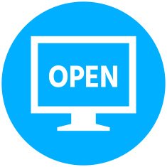 Computer Monitor icon on a round button - RoundSeries N115