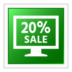 Computer Monitor icon on a square button - FlatSeries N13