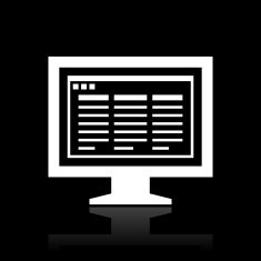 Computer Monitor icon on a black background - WhiteSeries N67