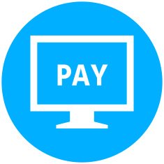 Computer Monitor icon on a round button - RoundSeries N116