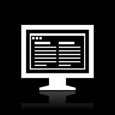 Computer Monitor icon on a black background - WhiteSeries N68