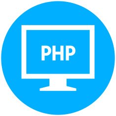 Computer Monitor icon on a round button - RoundSeries N117