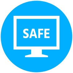 Computer Monitor icon on a round button - RoundSeries N118