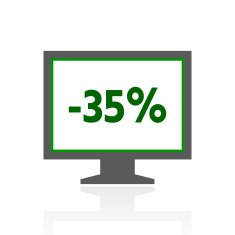 Computer Monitor icon on a white background - FreshSeries N155