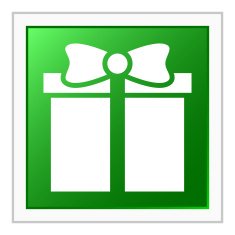 Gift Box icon on a square button - FlatSeries