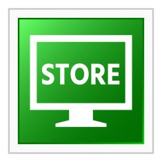Computer Monitor icon on a square button - FlatSeries N16