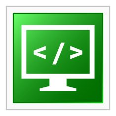 Computer Monitor icon on a square button - FlatSeries N19