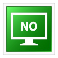 Computer Monitor icon on a square button - FlatSeries N24